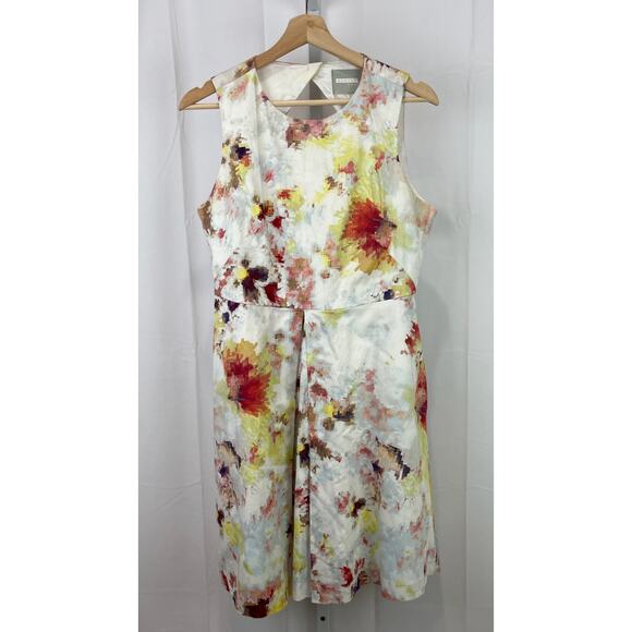 HUNTER BELL 8P  Anthropologie Kukka Tea Dress Open Back A-Line Floral Multicolor - Picture 1 of 12